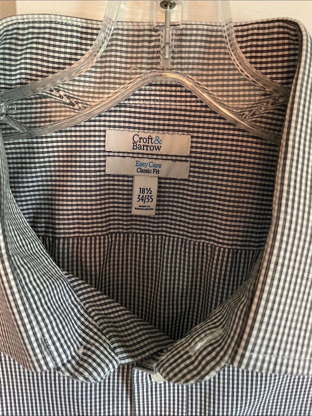 croft & barrow Black and White Micro Check Dress Shirt
